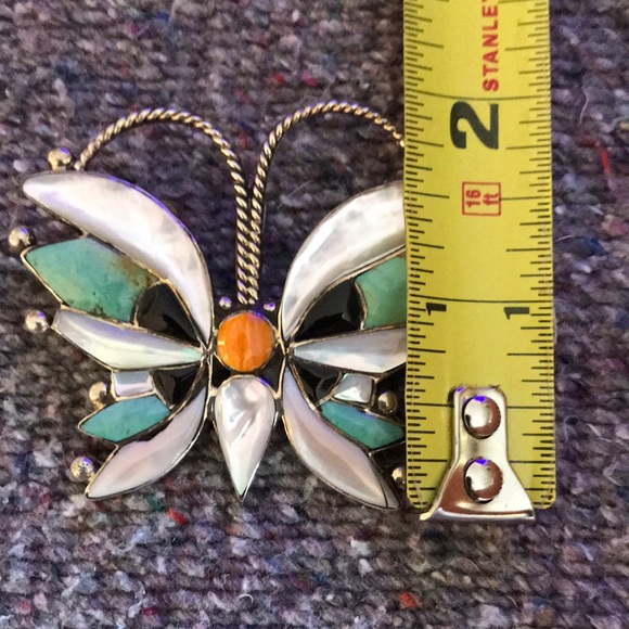 Sterling silver turquoise Mother of pearl necklace - Picture 7 of 8